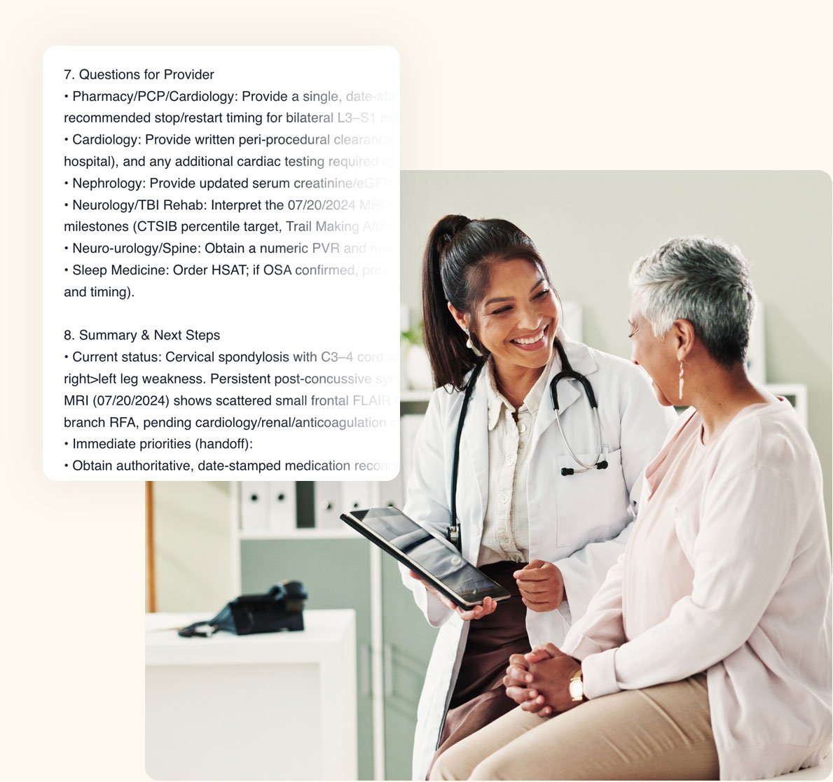 Physician with patient and tablet