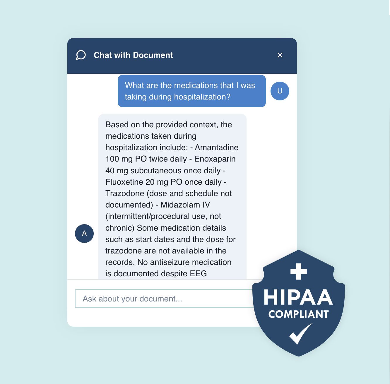 HIPAA compliant chat with health records 