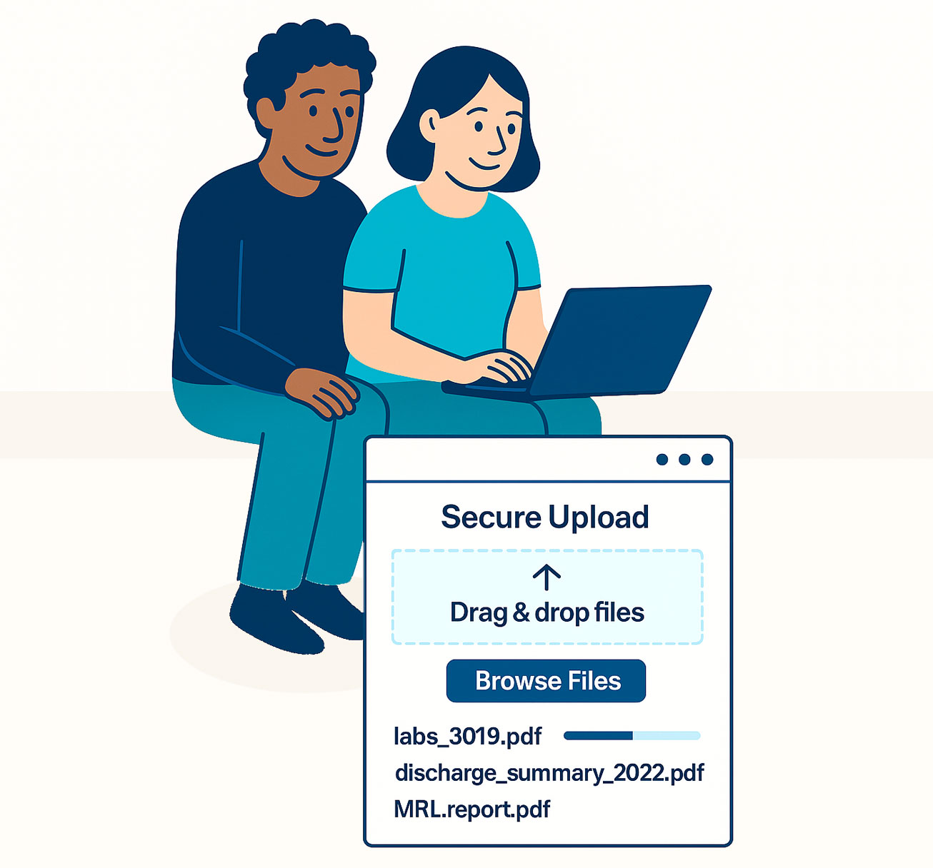 Step one: Securely upload your documents