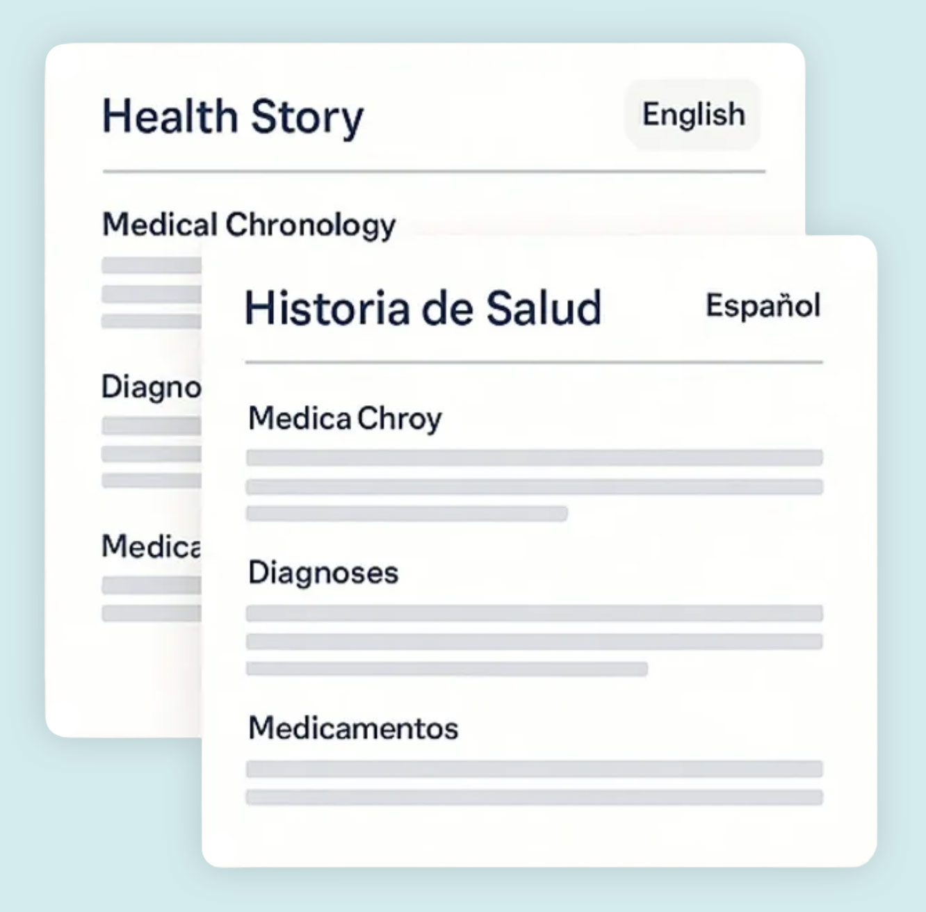 AI Medical Record Summary in English and Spanish